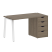 Стол письменный VR.SP-3-138.4.A 1380x720x750 (Серый/Белый Металл)