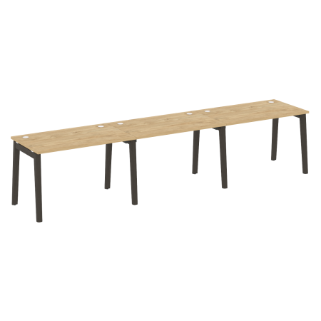 Рабочая станция на деревянных опорах Onix Wood OW.RS-3.2.7 3540x720x750 (Тиквуд Светлый/Дуб Темный)