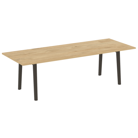Стол переговорный на деревянных опорах Onix Wood Direct OW.PRG-25 2580x980x750 (Тиквуд Светлый/Дуб Темный)