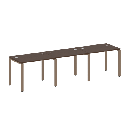 Рабочая станция на 3 раб. места Metal System Style БП.СМ-3.1 3000x720x750 (Венге Цаво/Мокко металл)