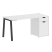 Стол письменный VR.SP-3-158.1.A 1580x720x750 (Серый/Белый Металл)