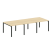 Переговорный стол 3 столешницы Metal System Style БП.ПРГ-3.1 3000x1235x750 (Дуб Наварра/Серый металл)