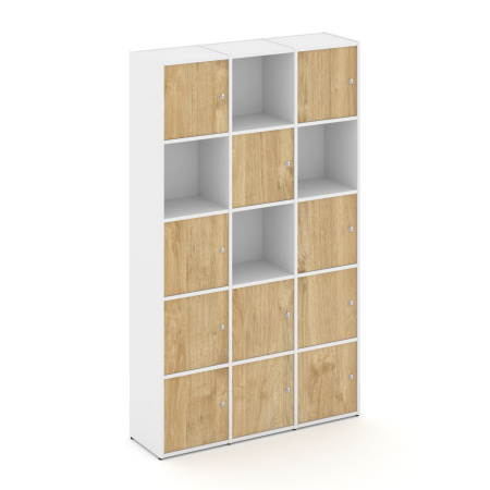Стеллаж Locker Plus LK.K-009 1188x350x1983 (Белый | Тиквуд Светлый)