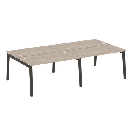 Рабочая станция на деревянных опорах Onix Wood OW.D.RS-4.3.7 2760x1475x750 (Дуб Аттик/Дуб Темный)