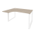 Стол эргономичный левый на О-образном м/к Onix O.MO-SA-3L 1380x1180x750 (Тиквуд Темный/Белый Металл)