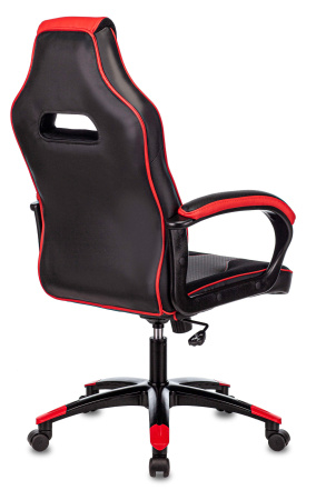 Кресло игровое Zombie VIKING 2 AERO черный/красный эко.кожа/ткань крестов. пластик (Красный)