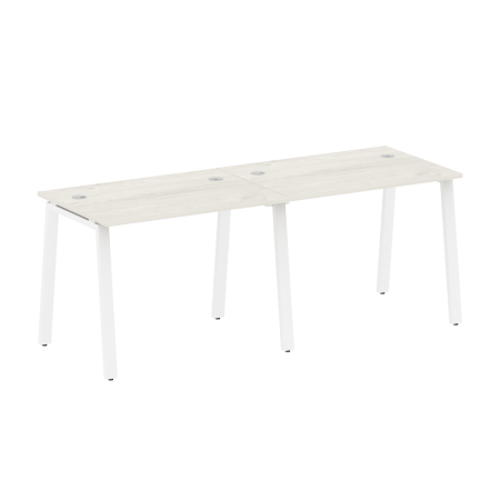 Рабочая станция на 2 рабочих места на А-образном м/к Metal System Style БА.СМ-2.1 2000x720x750 (Дуб наварра/Белый металл)