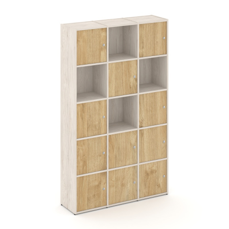 Стеллаж Locker Plus LK.K-009 1188x350x1983 (Денвер Светлый | Тиквуд Светлый)