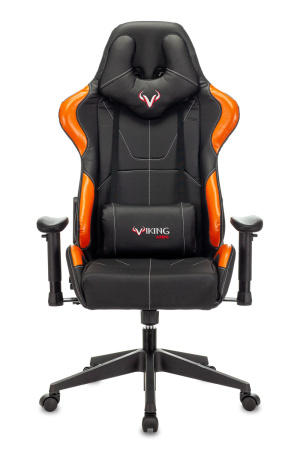 Кресло игровое Zombie VIKING 5 AERO черный/оранжевый эко.кожа с подголов. крестов. пластик (Оранжевый)
