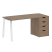 Стол письменный VR.SP-3-158.4.A 1580x720x750 (Серый/Белый Металл)