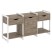 Тумба на регулируемых опорах наборная VR.L-TN-6.O 1440x460x719 (Тиквуд Темный/Белый металл)