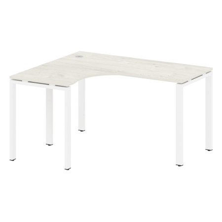 Стол криволинейный левый Metal System Style БП.СА-3 Л 1400x1200x750 (Дуб Наварра/Белый металл)