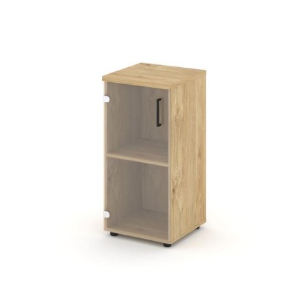 Шкаф низкий узкий SN.STU-302(L) (400х400х833) (Тиквуд Светлый/Прозрачный)