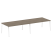 Стол для переговоров (2 столешницы) на А-образном м/к Metal System Style БА.ПРГ-2.5 3600x1235x750 (Дуб наварра/Серый металл)