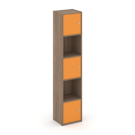 Стеллаж Locker Plus LK.K-007 408x350x1983 (Дуб Аризона | Оранжевый)