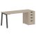 Стол письменный VR.SP-3-178.4.A 1780x720x750 (Серый/Белый Металл)