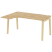 Стол эргономичный левый на деревянных опорах Onix Wood OW.SA-4L 1580x1180x750 (Тиквуд Светлый/Дуб Темный)