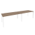 Рабочая станция на П-образном м/к Onix O.MP-RS-2.4.8 3160x800x750 (Тиквуд Темный/Белый Металл)