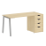 Стол письменный VR.SP-3-158.4.A 1580x720x750 (Серый/Белый Металл)