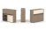Тумба двойная + низкая надставка ES.NB.2N-8 (1500х410х1135) (Латте/Тиквуд Светлый)