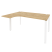 Стол эргономичный левый на П-образном м/к Onix O.MP-SA-4L 1580x1180x750 (Тиквуд Темный/Белый Металл)