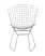 Стул обеденный Bertoia хромированный с белой подушкой (Стул кухонный Bertoia серебристый)