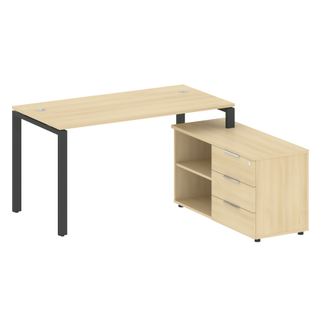 Рабочая станция с опорной тумбой правая Metal System Style БП.РС-СТС-2.3 Пр 1500x1520x750 (Акация/Антрацит металл)