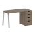 Стол письменный VR.SP-3-138.4.A 1380x720x750 (Серый/Белый Металл)