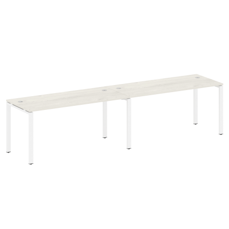 Рабочая станция на 2 раб.места Metal System Style БП.СМ-2.4 3200x720x750 (Дуб Наварра/Белый металл)