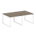Переговорный стол 2 столешницы Metal System Style БО.ПРГ-2.1 2000x1235x750 (Дуб Наварра/Серый металл)
