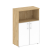 Шкаф средний широкий Shift SK.ST-2.2R white (800x420x1207) (Дуб Мали-Стекло Black)