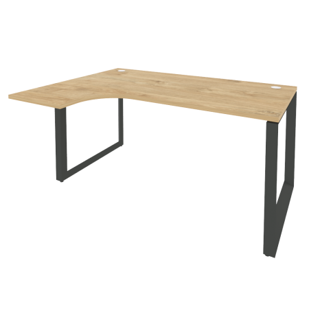 Стол эргономичный левый на О-образном м/к Onix O.MO-SA-4L 1580x1180x750 (Тиквуд Светлый/Черный металл)