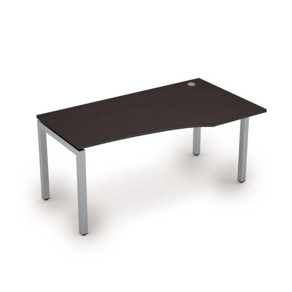 6М.521 Стол криволинейн.прав (1600x900x750) (Венге/Алюминий матовый)