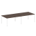 Переговорный стол 2 столешницы Metal System Style БП.ПРГ-2.4 3200x1235x750 (Дуб Наварра/Серый металл)