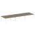 Рабочая станция на 6 рабочих места на А-образном м/к Metal System Style БА.СМ-6.4 4800x1475x750 (Дуб наварра/Серый металл)