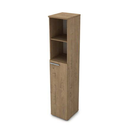 9П.005.3 Пенал высокий с открытой полкой (400x450x2045) (Teakwood)