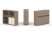 Тумба двойная + низкая надставка ES.NB.2N-9 (1500х410х1135) (Латте/Тиквуд Светлый)