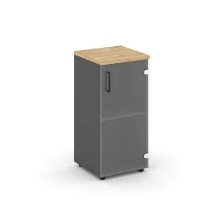 Шкаф низкий узкий SN.STU-302(R) (400х400х833) (Антрацит/Тиквуд Светлый/Прозрачный)
