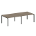 Переговорный стол 2 столешницы Metal System Style БП.ПРГ-2.3 2800x1235x750 (Дуб Наварра/Серый металл)