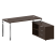 Стол для руководителя с тумбой правый БГ.СРТ-4.7 (R) 1700x1520x750 (Вяз Благородный/Нерж. Сталь)