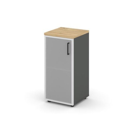Шкаф низкий узкий SN.STU.E-303(L) (400х400х833) (Антрацит/Тиквуд Светлый/Сатин)