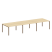 Переговорный стол 3 столешницы Metal System Style БП.ПРГ-3.3 4200x1235x750 (Дуб Наварра/Серый металл)