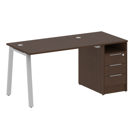 Рабочая станция Metal System Style БА.РС-СТП-1.2 1612x720x750 (Венге Цаво/Серый металл)