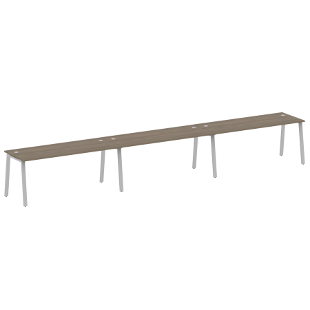 Рабочая станция на 3 рабочих места на А-образном м/к Metal System Style БА.СМ-3.5 5400x720x750 (Вяз/Серый металл)