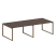 Переговорный стол 2 столешницы Metal System Style БО.ПРГ-2.3 2800x1235x750 (Дуб Наварра/Серый металл)